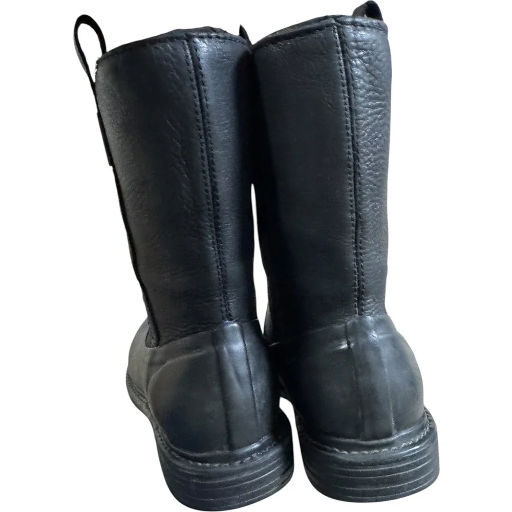 Bogs‎ Mason Leather Boots Womens 6 Black Excellent Mid Calf Pull On 52438
